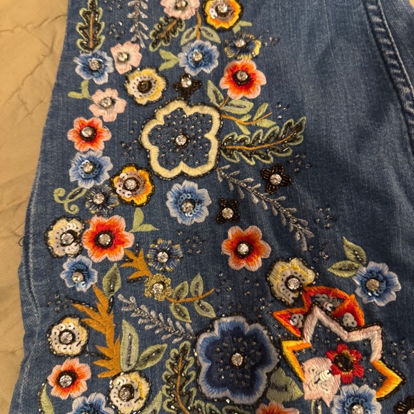 Gorgeous Embroidered Embellished Alice + Olivia Jeans Size 26 - Picture 2 of 4
